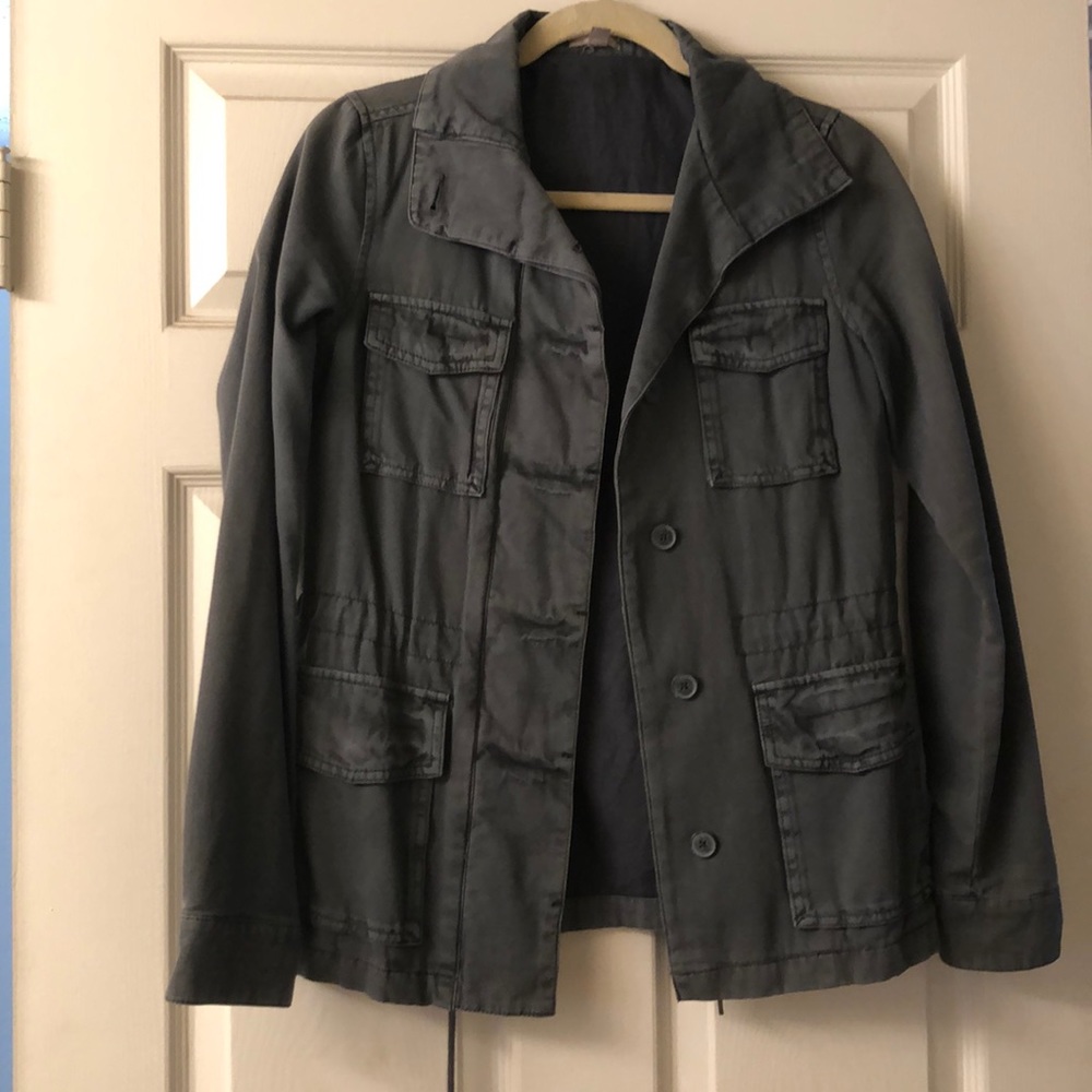 Blue canvas cargo jacket
